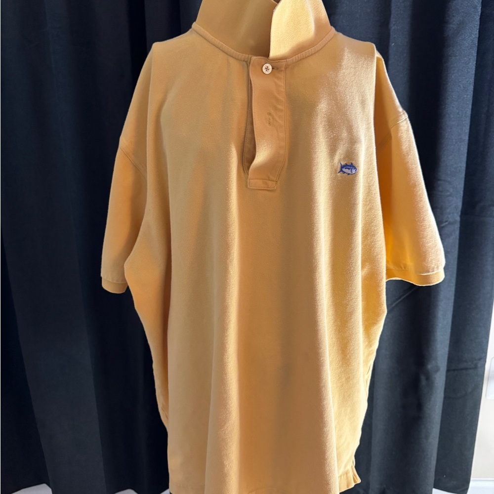 Yellow Polo Shirt with Relaxed Fit and Short Sleeves